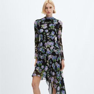 MANGO Asymmetrical floral dress